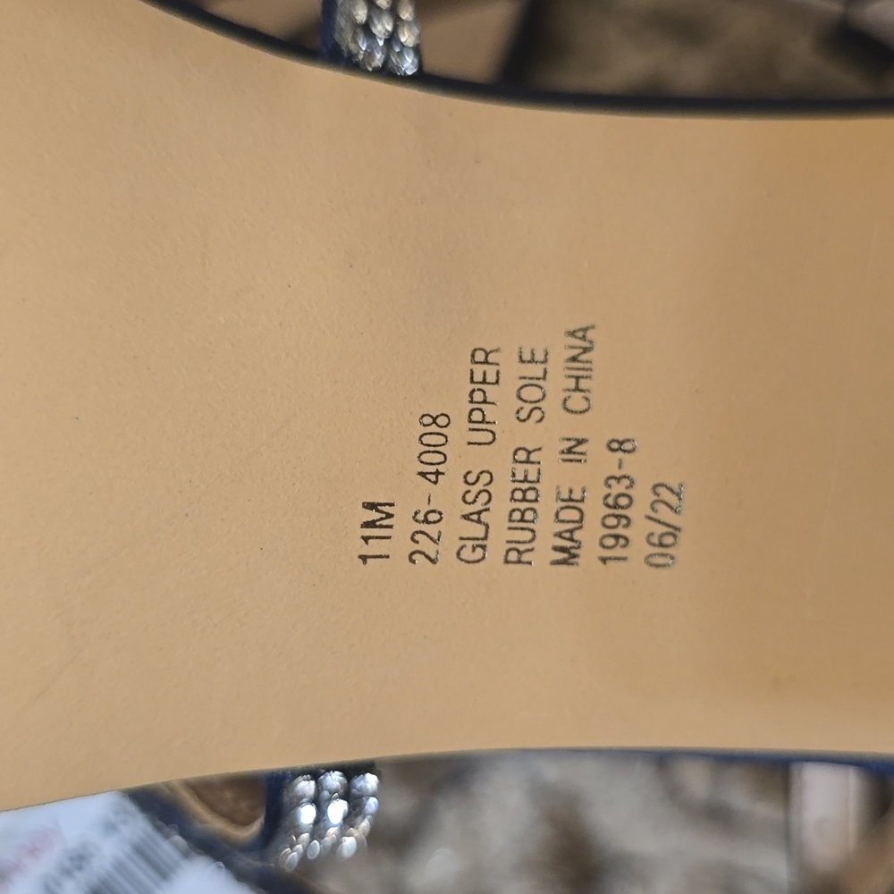 New I. Miller Women's Size 11 Navy Rhinestone Adjustable Dress Evening‎ Shoe - Picture 7 of 8